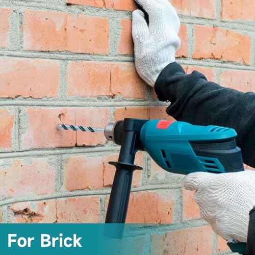 Concrete Drill Bit Set, Carbide Brick Drill Bit, Cement Drill Bit Set for Impact Driver, Tools for Brick Concrete Stone Metal Wood Plastic