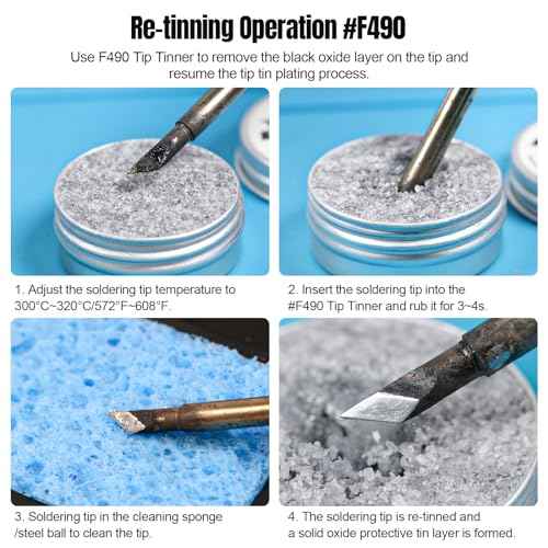 Soldering Tip Tinner Cleaner, Lead Free Oxidation Cleaning Paste, Refresher Tip Tinner Flux, Soldering Tip Cleaning #F490 (0.92oz/26g)