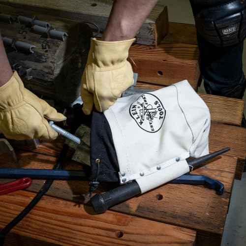 Klein Tools 5416TC Tool Bag, Top Closing Bolt Bag with 3-Inch Drawstring, Load Rated with Tunnel Connect, 5 x 10 x 9-Inch
