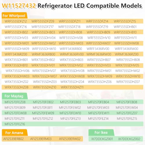 Refrigerator LED Light W11527432 Replacement for Whirlpool Maytag Amana