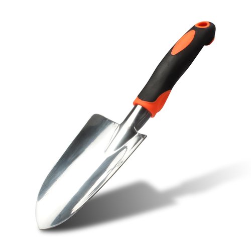 Heavy Duty Garden Trowel with Cast Aluminum Head, Ergonomic Handle for Digging and Planting, with Hanging Hole