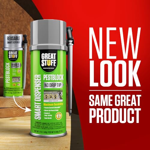 Great Stuff Pestblock Foam Sealant with Smart Dispenser 12oz, Gray