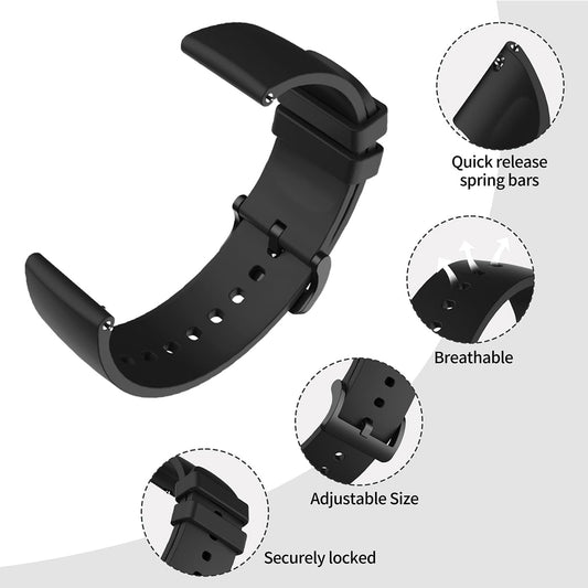 RuenTech Compatible with FITVII HM57 H56 Smart Watch Bands Women&Men, Replacement Silicone Straps Waterproof Wristbands for FITVII HM57 H56 Smartwatch (10-Pack)