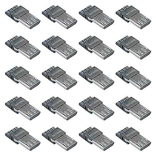 XINGYHENG 40Pcs USB Type B Standard Micro Port Male Solder Plug Direct Jack Socket Connector Solder Welding Welding Plate for DIY USB Power Supply Breadboard Design Phone Power Cable