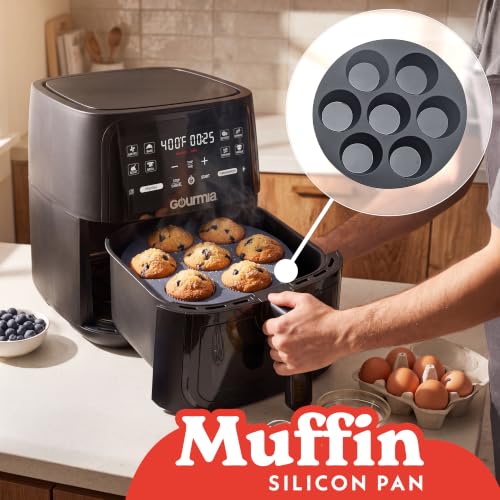 Gourmia Silicone Air Fryer Liners 3-Piece Set with Egg Bite & Muffin Mold