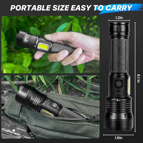 THY TRY Flashlights High Lumens - 2 Pack, Rechargeable Flashlights 90000 High Lumens, Super Bright LED Flashlight with 7 Modes, High Powered Flash Light for Home, Outdoor Activities