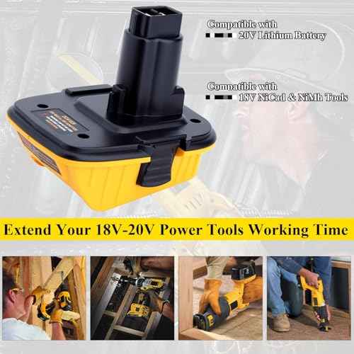 DCA1820 Adapter Compatible with 18V Battery Tools, Compatible with 20V Max Lithium Battery DCB203 DCB204 to 18V XRP NiCad NiMh Batteries DC9096