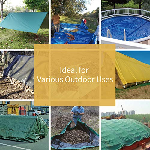 GUARD SHIELD Heavy Duty Green Waterproof Tarp 12x16 Feet - Multi Purpose 10mil Cover