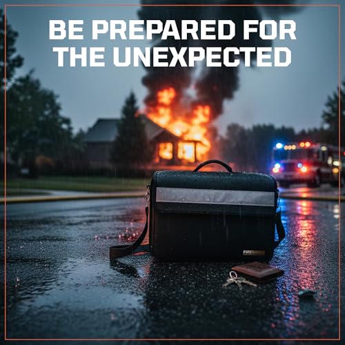 Fireproof Document Bag 5200°F Waterproof Safe Organizer with Shoulder Strap
