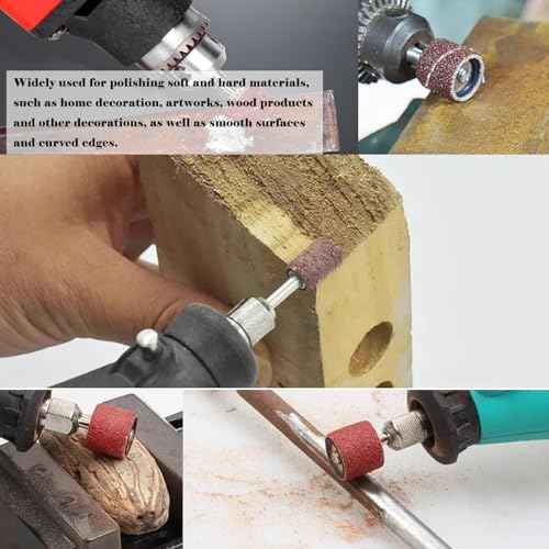 Tnisesm Aluminum Oxide Sanding Drum Set,Including 198 Pieces 80 120 240Grit Drum Sander Sanding Sleeves and 12 Pieces Drum Mandrels for Dremel Rotary Tool,Sanding Drums with Box