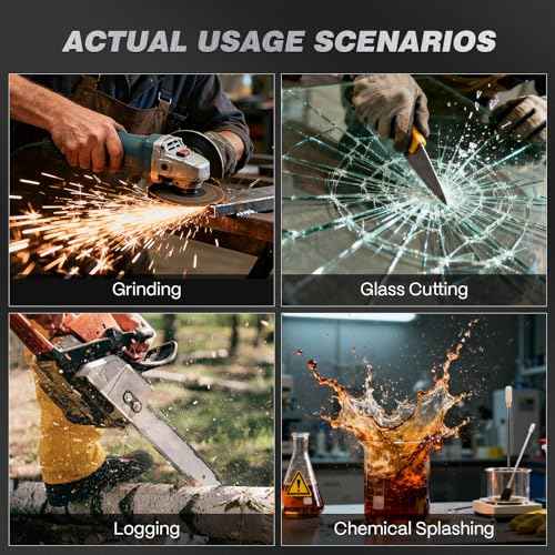 ARCCAPTAIN Premium Face Shield, Full Face Impact Resistant Mask with Polycarbonate Visor and Adjustable Ratcheting Headgear, ANSI Z87.1 Certified for Grinding, Cutting, Industrial Use