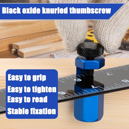 Eiahonen Blue Tall Stair Gauges for Framing Square with Holder — Aluminum CNC