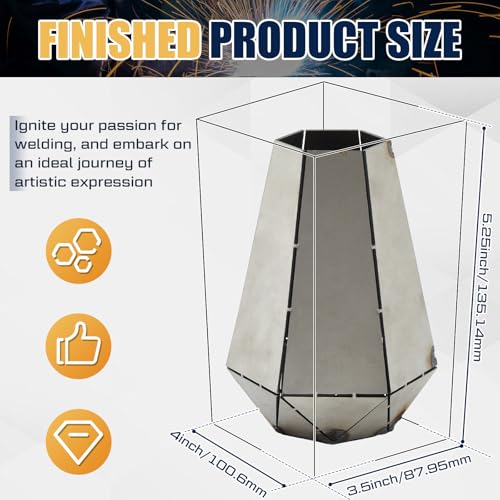 Welding Coupons Vase and Flower Kit, Welding Practice Kit, 304 Stainless Steel Plate, Beginner for Tig Mig, to Master and Improve Skills(Classic Style)