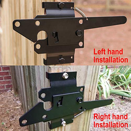 Post Mount Gate Latch for Wooden Fence Self-Locking Heavy Duty Gate Hardware