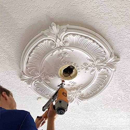 Ekena Millwork CM13BR2 13"OD x 7 1/2"ID x 3/4"P Bradford Classic Ceiling Medallion, Fits Canopies up to 8-5/8", 2 Piece