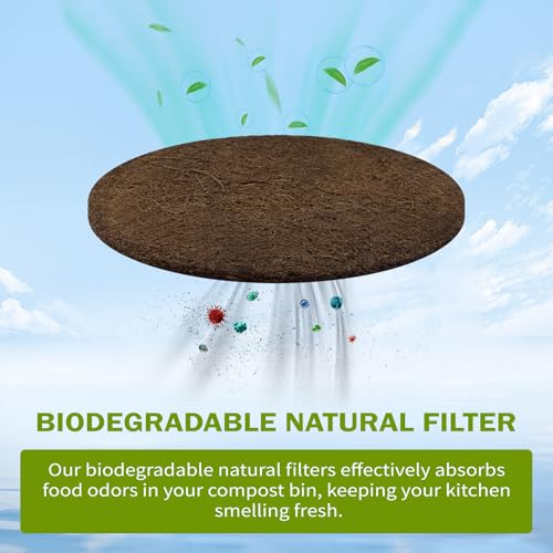 ENLOY 7.25-Inch Biodegradable Natural Filter for Kitchen Compost Bin 12 Pack (Biodegradable)