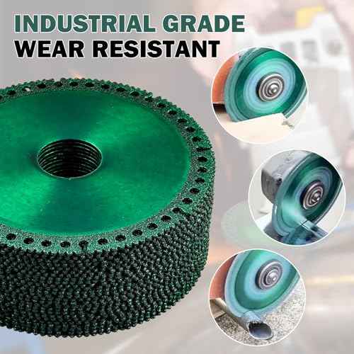 2 Pack 4" Indestructible Disc for Grinder, Angle Grinder Cutting Disc Fits 7/8" Arbor, Diamond Ceramic Tile Concrete Saw Blades for Smooth Cutting, Chamfering, Grinding Materials