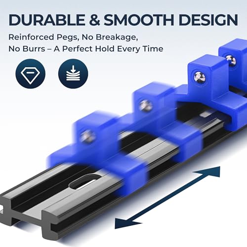 Reniteco 9-Pack Socket Organizer Set with Color-Coded Clips, 1/4" Drive - Blue, Red, Black