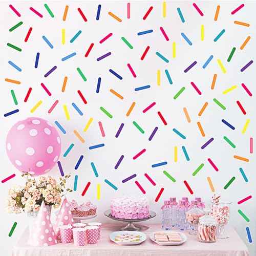 300Pcs Sprinkle Wall Decals Removable Colorful Confetti Stripe Wall Stickers for Kids Boys Girls Babies Bedroom Nursery Party Wall Decoration (Confetti-B)