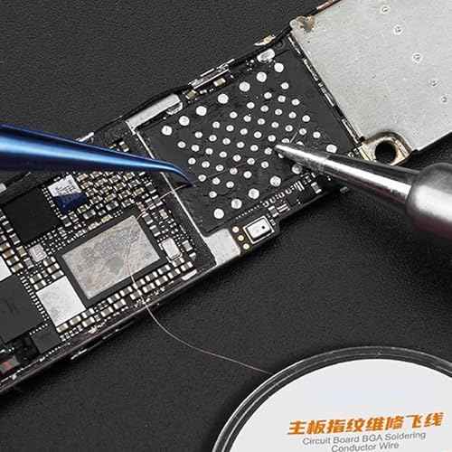 ViaGasaFamido Phone Chip Conduction Wire Non Insulation 120m Mobile Phone Motherboard Fingerprint Jump Welding Copper Soldering Jump Wire for PCB BGA Welding Repair (0.01mm)