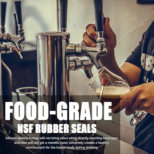MRbrew Upgraded Draft Keg Tap - 304 Stainless Pro Faucet, Pack of 2, Fits American Beer Shanks & Towers