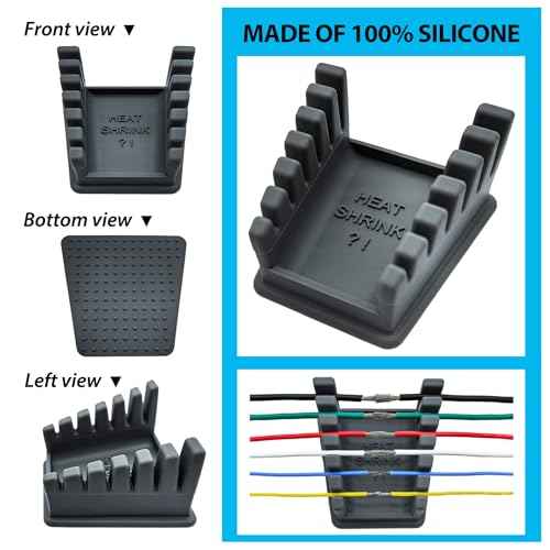 Upgraded Silicone Soldering Stand, Helping Hands Soldering Station, Soldering Wire Holder with 6 Slots - Third Hand Soldering Iron Stand for 32AWG to 12AWG Wires(Only Stand), Dark Grey, 1 Pcs