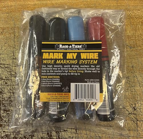 Rack-A-Tiers Mark My Wire 4 Pack Multicolor - Wire Phase Marker, Electrical Marker