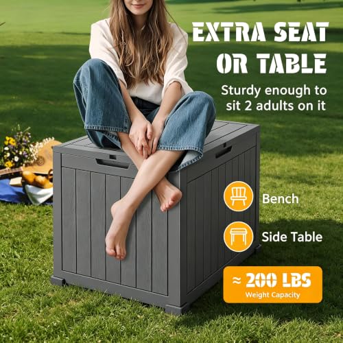 NUNU LAB 35 Gallon Waterproof Lockable Outdoor Storage Box - Black