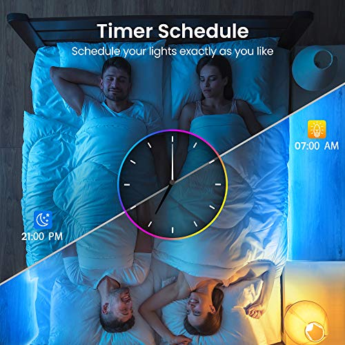 TJOY 100ft RGB LED Strip Lights with Bluetooth App & Remote for Bedroom, Party, Kitchen