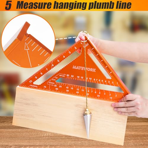 Matework 12-Inch Carpenter Square / Rafter Square for Woodworking, Aluminum