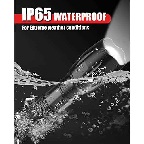 Victoper LED Flashlight 2 Pack, Bright Tactical Torch High Lumens with 5 Modes, Waterproof Zoomable Flash Light, Christmas Stocking Stuffers Gifts for Men, Hunting Camping Essentials Gear