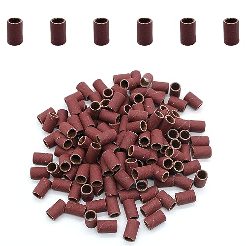 120 PCS 1/4 Inch Sanding Sleeves 120 Grit Sanding Drum and Sleeves Set Oxide Sandpaper Sanding Drum Sanding Bands