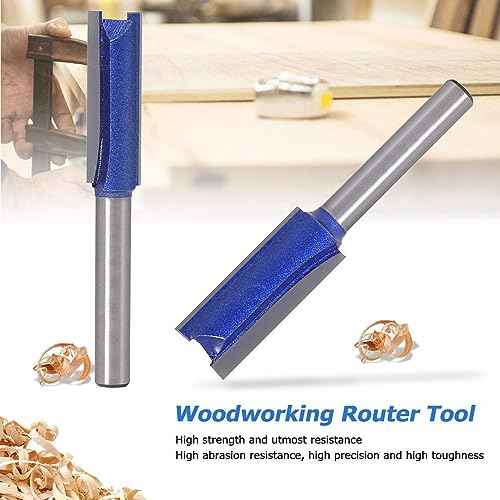 Professional Double Flute Straight Router Bits, 1/4 Shank Flush Trim Router Bit Set, Cutting Diameter Respectively 1/2¡±,1/4¡±, 3/8¡±,5/16¡± (Size 1)