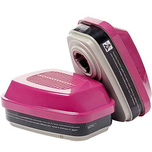 Respirator Filter Cartridges 60921: Dual Replacement Cartridges 1 Pair Particulate Filters Fit Half Full Face Pieces 6000 7000 FF-400 Series Helps Protect Against Organic Vapor Particulate