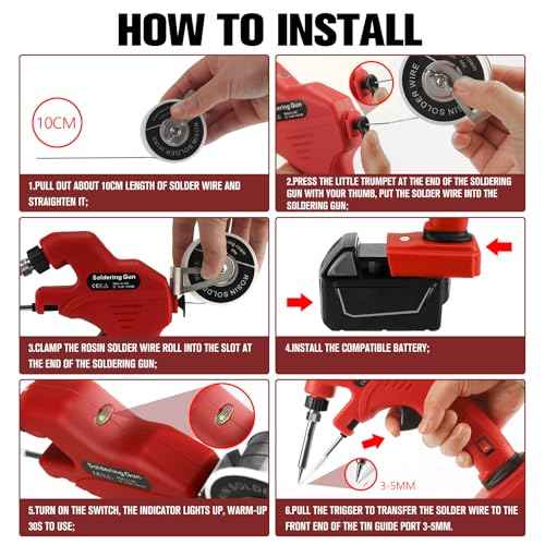Cordless Soldering Iron for Milwaukee 18V Battery, 30W Soldering Gun 30s Quick Preheat Soldering Iron Kit with 50g 0.04" Solder Wire& 5pcs Solder Tips for Electronics, Circuit Boards, Jewelry Making