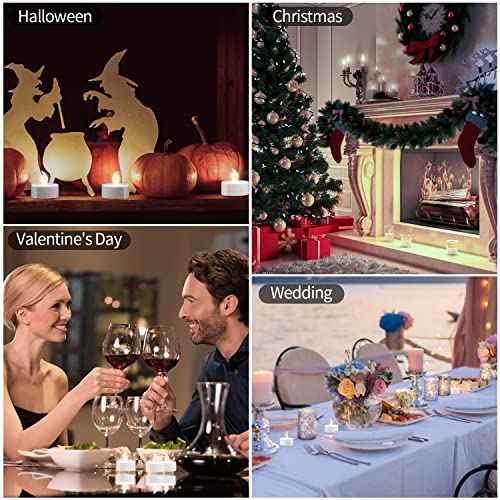 KOABY 12/24/50/100/200/400 Pack LED Tea Lights, Flickering Warm White Lights, Battery Operated