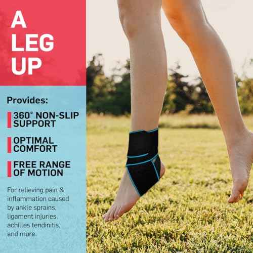 Dr. Arthritis Essentials Ankle Brace Support for Women & Men, Tendonitis, Achilles Injuries, Running, Basketball & More, Fits Left & Right Foot (Blue Single)