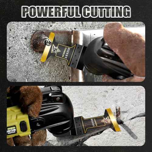 6PCS Titanium Oscillating Tool Blades, Professional Universal Titanium Oscillating Saw Blades Multitool Blades Kits for Metal Wood Plastics, Dewalt Milwaukee Ryobi Fein