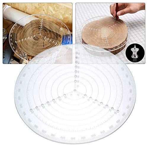 Round Center Finder Compass Clear Acrylic Lathe Centering Tool Circle Gauge for Drawing Circles Wood Turning Lathe Work Tool Circles Diameter