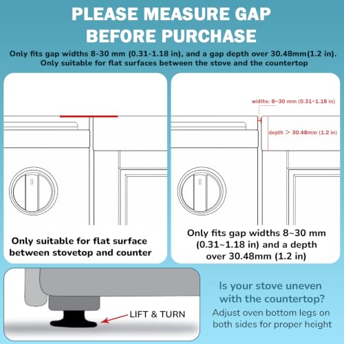 2Pcs Stainless Steel Stove Gap Covers 13.8-27.5 in, Eveanro Silver