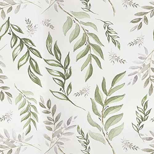 Green Leaf Wallpaper Peel and Stick 17.5" x 78.7" Floral Leaf Contact Paper Vintage Vinyl Waterproof Self Adhesive Botanical Wall Paper for Bedroom Walls Cabinet Decor