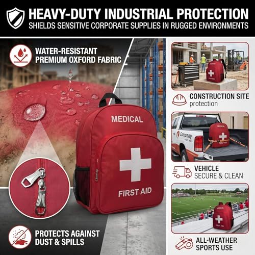 Red NOVO First Aid Backpack Empty Emergency Medical Bag - 16x12x6