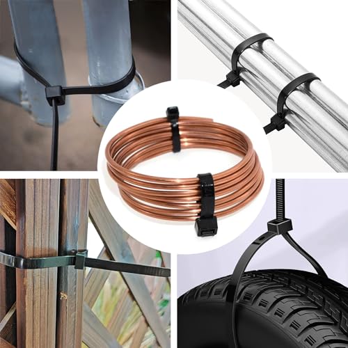 Yoyoellafa Heavy Duty Black Zip Ties 20 Inch 250lb, 40 Pack Outdoor Cable Wraps