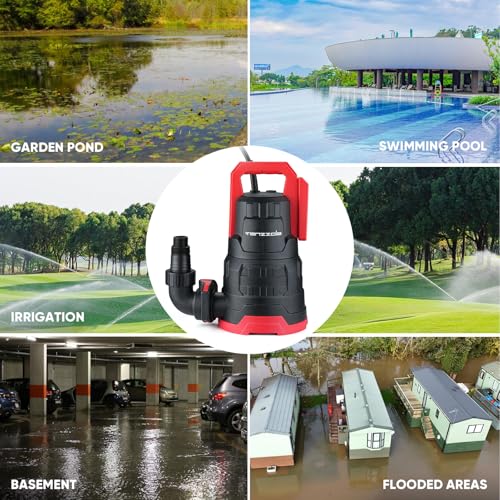 Tenzzola 1 HP Submersible Utility Water Pump for Pool Basement Garden Drainage