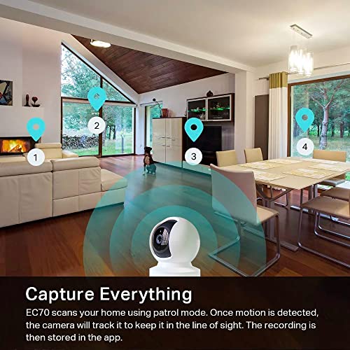 Tapo Kasa 1080p Indoor Pan/Tilt Security Camera - White, Baby & Pet Monitor EC70