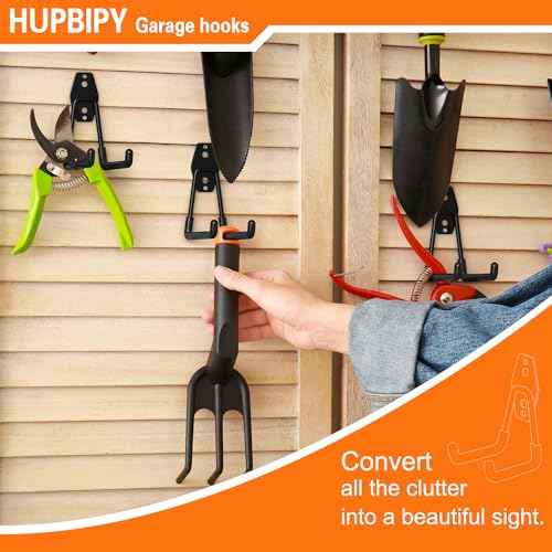 Heavy Duty Garage Hooks 10 Pack, 5.1 inch Medium U Shaped Hanger, Wall Mounted Storage System, Power and Garden Tool Organizer, for Hanging Ladders, Hose, Bulk Items and More