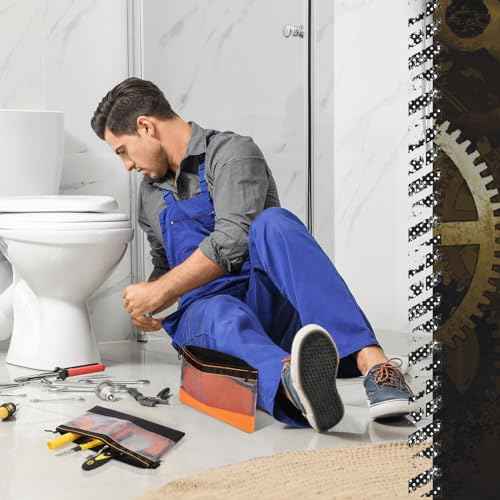 BESARME 6 Pcs 11.8" Clear Tool Pouch Tool pouch Bags Zipper tool pouch with Heavy Duty Mesh Window