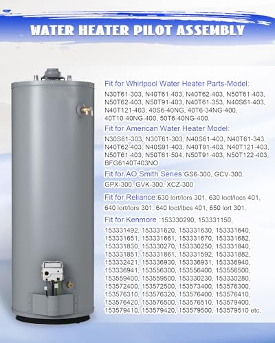 Water Heater Pilot Assembly Replacement for Whirlpool & AO Smith