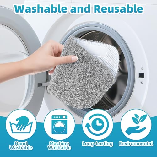 LOVECO 4 Pack Steam Mop Pads for GorFanty Neugo MX-C02 — 11-in-1, 12.4x5.9in, Machine Washable, Includes Laundry Bag