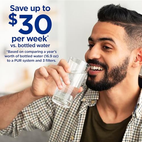 PUR Plus Faucet Mount Water Filter System - Lead-Reducing Filter, 1 Filter/Pack, Grey